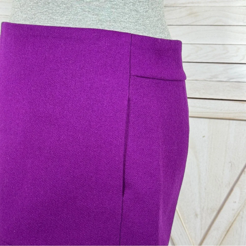 J.Crew‎ Wool Blend A Line Pencil Mini Skirt Electric Purple Size 2 - Picture 6 of 13